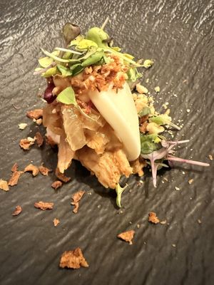 Heura (soy meat) bao  at Ca n'Ela Vegan Restaurant in Mallorca
