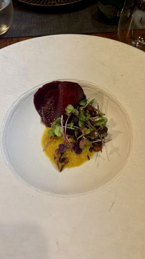 Beet ravioli   at Ca n'Ela Vegan Restaurant in Mallorca