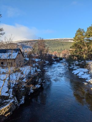 View from cafe window at The Bothy in Braemar