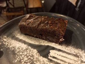 Choc brownie at Nomas in Macclesfield