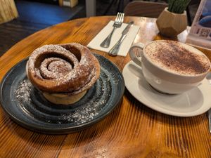 Cinammon roll at Nomas in Macclesfield