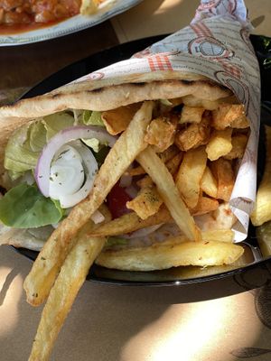 Vegetarian Gyros (vegan without Feta Cheese) at Pheidias Grill House in Olympia