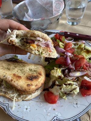 The vegan falafel with a salad instead of fries. Delicious!  at Pheidias Grill House in Olympia