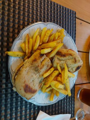 Vegan pita wrap at Pheidias Grill House in Olympia