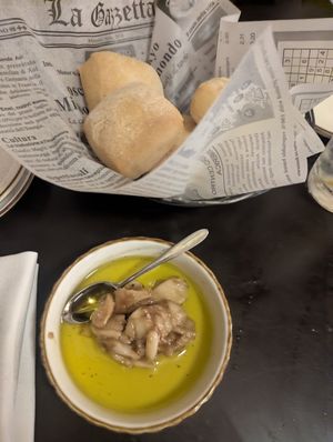 Roasted Garlic Oil with Fresh Bread at Walt Disney World - Trattoria al Forno in Lake Buena Vista