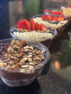 Acai bowl selection at Palmer's Nutritious You in Sarasota