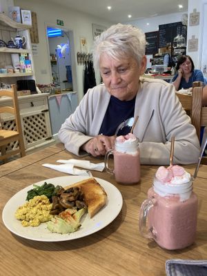 Breakfast and smoothies yummmmeeeeee at Willows Tea Room in Barnstaple