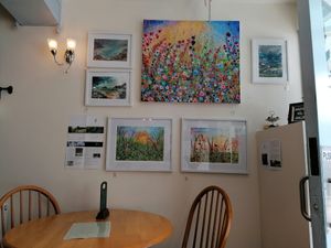 Art for sale from a local artist at Willows Tea Room in Barnstaple