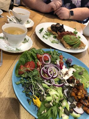 Superfood salad and trio of toasts with toppings  at Willows Tea Room in Barnstaple