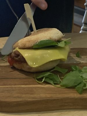 Breakfast muffin  at Willows Tea Room in Barnstaple