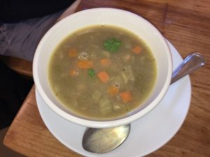Lentil soupp at Moosewood Restaurant in Ithaca