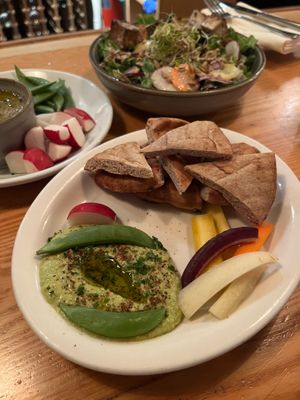Green pea hummus at Moosewood Restaurant in Ithaca