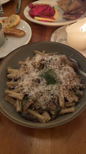 Mushroom pasta  at Moosewood Restaurant in Ithaca