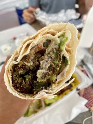 Falafel wrap at Olives Mediterranean Market and Grill in Gilroy