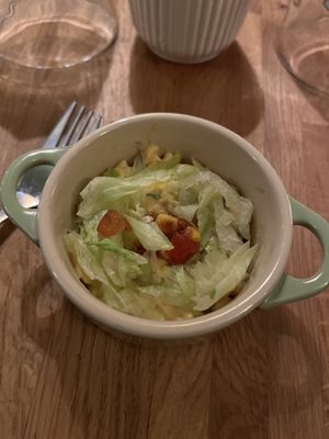 Amuse bouche tex-mex salad   at Burritos Hermanos in Paris