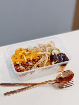 Nasi lemak at Veggie 素食 121 in Central Singapore