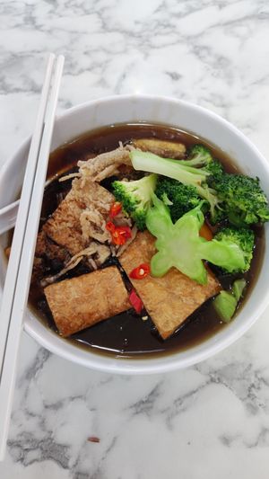 Lor Mee with added broccoli at Veggie 素食 121 in Central Singapore