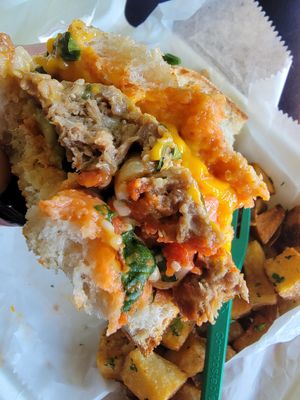 Vegan Impossible Meatball Panini at Root and Press in Worcester