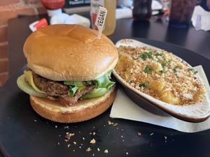 Southwestern Burger and Mac and cheese!   at Root and Press in Worcester
