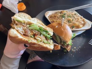 Fried cauliflower on a  burger? Never would’ve thought of it but I loved it  at Root and Press in Worcester