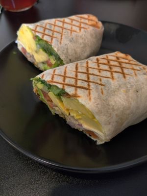 Vegan chipotle tortilla wrap at Root and Press in Worcester