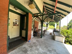 Ample outdoor seating! The seating wraps around the outside   at Trail's End Cafe in Bala Cynwyd