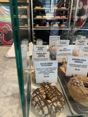 3 vegan options they had available  at The Doughnut Project in New York City