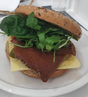 Reuben bagel at 269 Vegan in Dunfermline