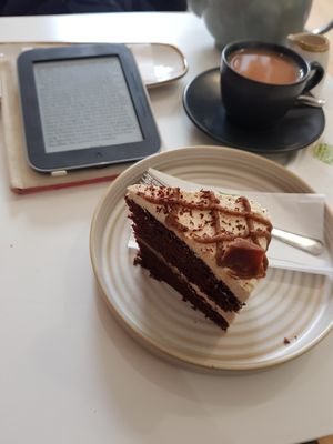 Salted caramel chocolate cake at 269 Vegan in Dunfermline