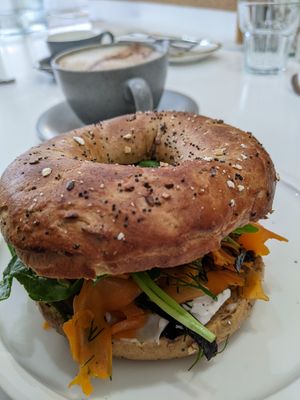 Carrot lox bagel at 269 Vegan in Dunfermline