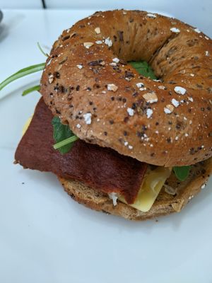 Reuben bagel at 269 Vegan in Dunfermline