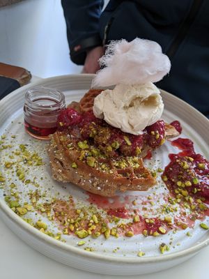 Spring waffles at 269 Vegan in Dunfermline