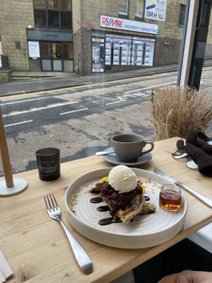 Sweet waffles   at 269 Vegan in Dunfermline