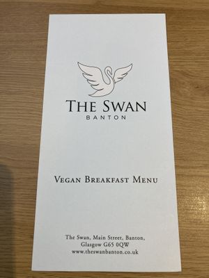 Vegan menu at The Swan in Banton