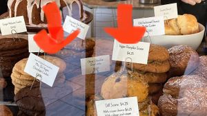 Vegan desserts marked  at Macrina Bakery & Cafe - Capitol Hill in Seattle