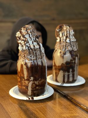We got one of each vegan flavor - cookie and chocolate chunk  at The Yard Milkshake Bar in Panama City Beach