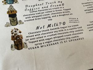 Vegan description   at The Yard Milkshake Bar in Panama City Beach