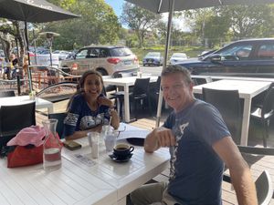 Nice outdoor seating but lots of seating out the back too!  at Urban Espresso Lounge in Coffs Harbour