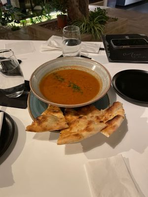 Tomato basil soup at Samadhi in San Jose