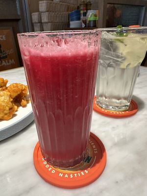 Dragonfruit drink  at Supergrain in Jakarta