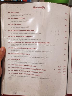 Noodles menu at Hoa Tam in Gilles Plains