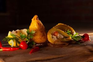 coxinha in flavors: palm hearts and jackfruit at A Coruja in Sao Paulo