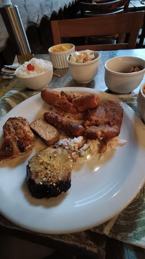 Just the first serving... So much food at A Coruja in Sao Paulo