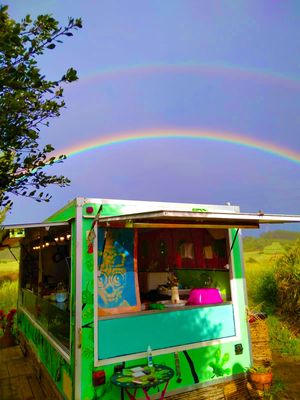 food truck in a charming garden at monday-dining in Aljezur