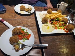 Xl falafel plate (we shared)  at Allan's Falafel in Chester