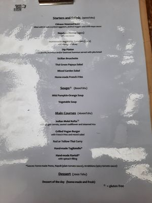 Menu at More Than A Drop in Moshi