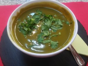 Spinach soup at Lanchonete A Casa in Barreiro