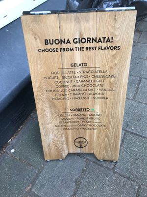 Menu at Massimo Gelato - Marathonweg in Amsterdam