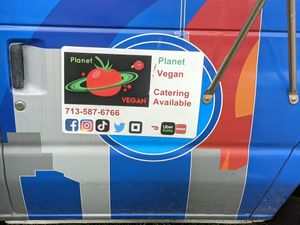 Street view of the truck at Planet Vegan in Houston