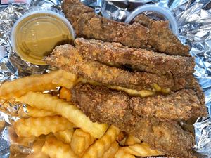 Chick’n strips at Planet Vegan in Houston